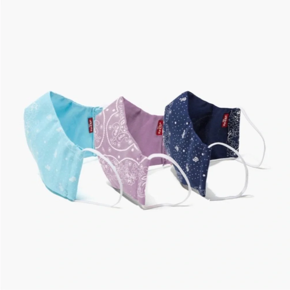 3 PC Levis Kids Mask Lavender, Aqua & Black NWT.